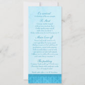 Blauw Fleur De Lis bruiloft receptie diner menu Kaart (Achterkant)