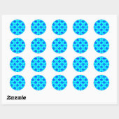 Blauw Fleur-de-lis Patroonontwerp Ronde Sticker (Vel)