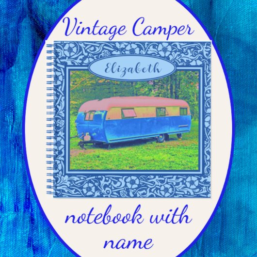 Blauw Floral  Camper Trailer Notitieboek