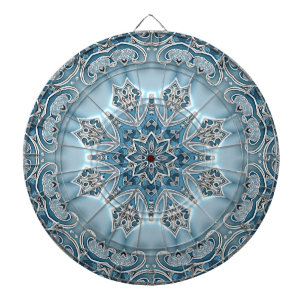 Blauw Floral Dartboard Dartbord
