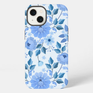 blauw Floral Design cadeau dochter iPhone 13 Hoesje