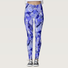 Blauw Floral design Leggings