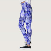 Blauw Floral design Leggings (Links)