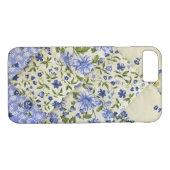 Blauw Floral Patchwork Quilt Case-Mate iPhone Case (Achterkant (Horizontaal))