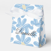 Blauw Floral Patroon - Aangepaste fortuinbox Bedankdoosjes (Voorkant Zijde)