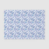 Blauw Floral Patroondepagina Tissuepapier (Voorkant)