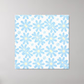 Blauw Floral Pattern - Canvas Print (Voorkant)