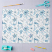 Blauw Floral reeks Design 8 Tissuepapier (Craft)