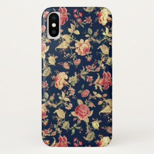 Blauw Floral Roos iPhone X Hoesje