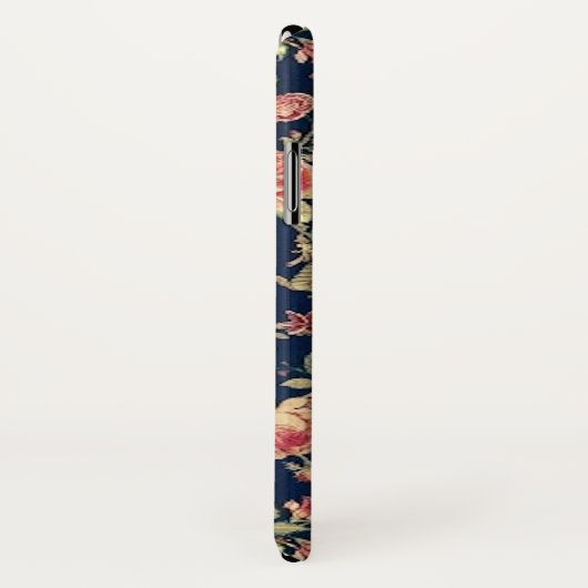 Blauw Floral Roos Case-Mate iPhone Case (Achterkant / rechts)