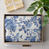 Blauw Floral Tissuepapier (Geschenk)
