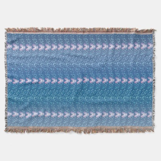  Blauw Floral Violet behang Deken (Voorkant)