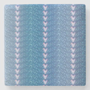 Blauw Floral Violet behang Stenen Onderzetter