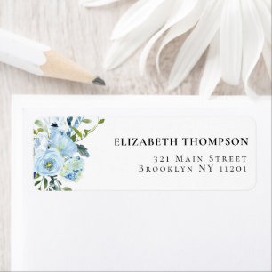 Blauw Floral Vrijgezellenfeest Etiket