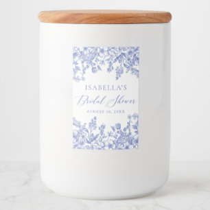 Blauw Floral Vrijgezellenfeest Food Container Labe Voedselcontainer Etiket