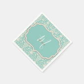  blauw-Floral-Waterverf Servet (Hoek)