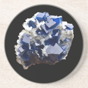 Blauw Fluoriet Crystal & Flake Calciet Zandsteen Zandsteen Onderzetter