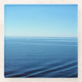 Blauw Fluweel Pacific Ocean Kleur Fotografie Glazen Onderzetter