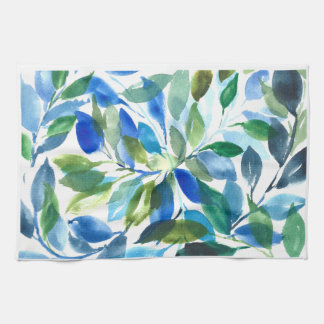 Blauw Foliage keukenhanddoek