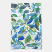 Blauw Foliage keukenhanddoek (Verticaal)