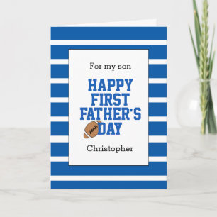 Blauw Football 1e Vaderdag Kaart