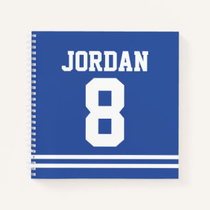Blauw Football Jersey met de Naam en het Aantal va Notitieboek