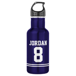 Blauw Football Jersey met de Naam en het Aantal Waterfles