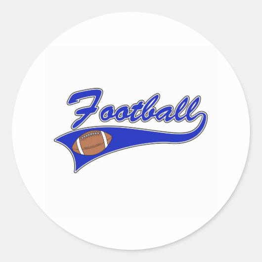 Blauw football logo ronde sticker (Voorkant)