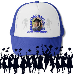Blauw Football thema foto Afstuderen Trucker Pet