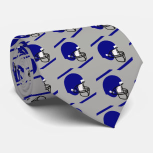 Blauw Footballs helm op grijs/zilveren stropdas
