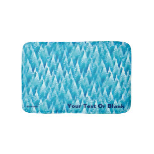 Blauw fractaal bos badmat