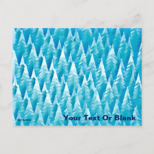 Blauw fractaal bos briefkaart