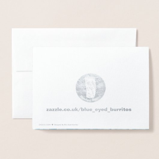 Blauw fractaal bos folie kaarten (Met envelop)