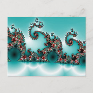 Blauw fractaal Briefkaart