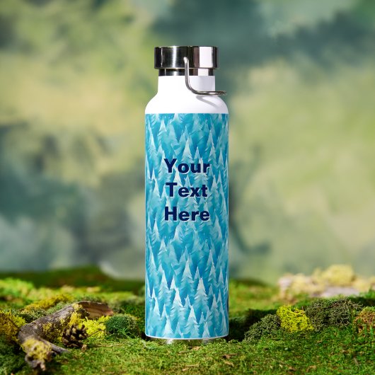 Blauw Fractal Bos Kan Koeler Waterfles (Buiten (Gedraaid) )