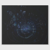 Blauw fractal cadeaupapier (Vlak)