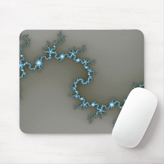 Blauw - Fractal Mousepad Muismat (Met muis)