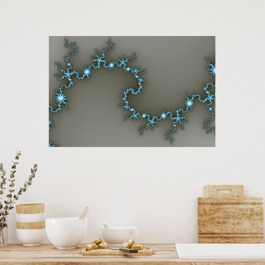 Blauw - Fractal Poster (Keuken)