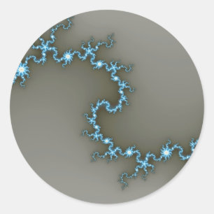 Blauw - Fractal Ronde Sticker