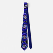 Blauw Fractal Spiraalpatroon - Moderne Wiskunde Stropdas (Voorkant)