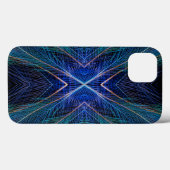 Blauw Fractal Veerontwerp Case-Mate iPhone Case (Achterkant (horizontaal))