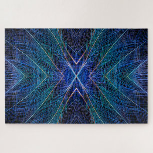 Blauw Fractal Veerontwerp Legpuzzel