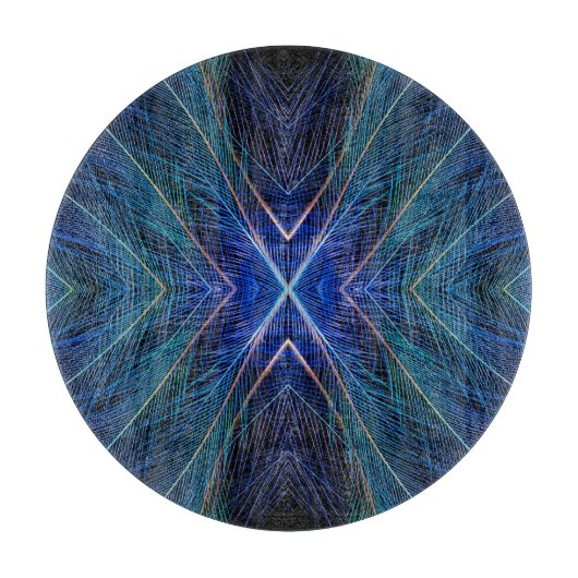 Blauw Fractal Veerontwerp Snijplank (Voorkant)