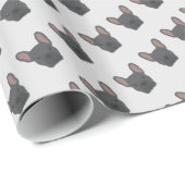 Blauw Frans Bulldog Wrapping Paper Cadeaupapier (Rol Hoek)