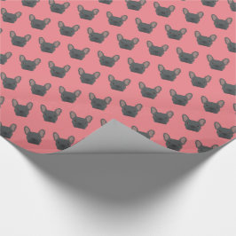 Blauw Frans Bulldog Wrapping Paper Cadeaupapier