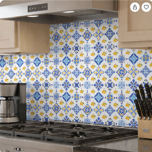 Blauw Frans land lemone patroon Tegeltje