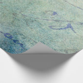 blauw Frans Script Parchment Paper Cadeaupapier (Hoek)