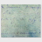 blauw Frans Script Parchment Paper Cadeaupapier (Vlak)