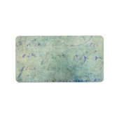 blauw Frans Script Parchment Paper Etiket (Voorkant)