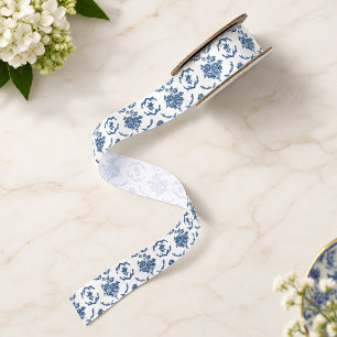 Blauw Frans Toile Bloempatroon Lint